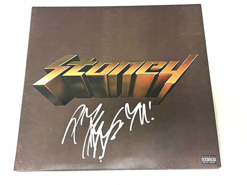 POST MALONE HAND SIGNED STONEY ALBUM VINYL LP BECKETT BAS CERT - Picture 1 of 3