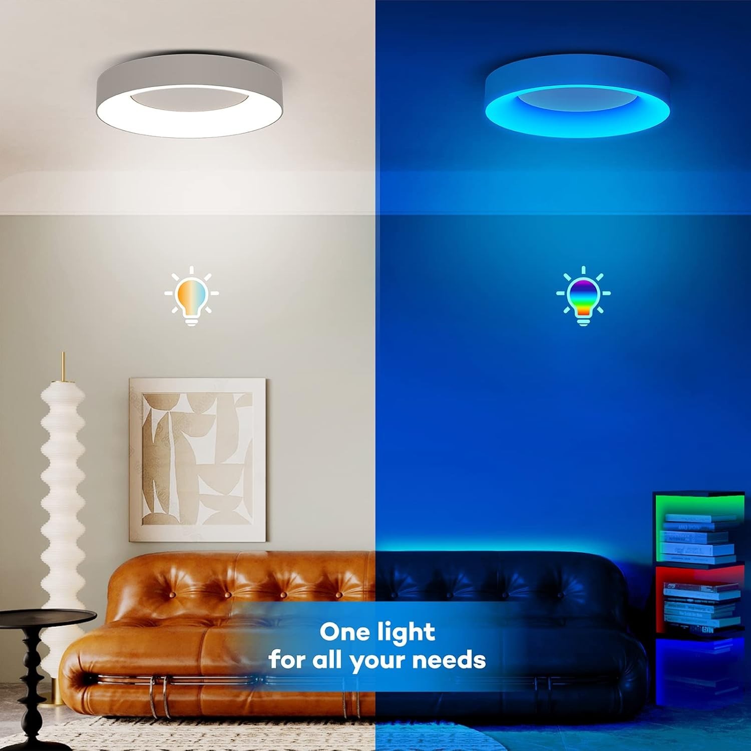 LED Deckenlampe RGB Farbwechsel, Dimmbar, 24W für Jugendzimmer Badezimmer 28cm