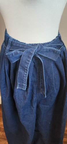 NWT Women's Extra Wide Leg Denim With Tie Belt And Adjustable WaistFits S-L - Picture 2 of 4