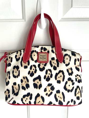 Dooney & Bourke Umhängetasche wandelbar zum Crossbody Animal Print roter Lederbesatz
