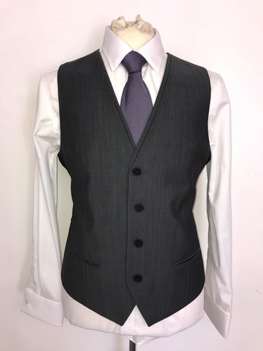 HUGO BOSS - Mens Slim Fit 3 Piece GREY WOOL SUIT - 40 Long - W34 L34 - GORGEOUS - Picture 8 of 16