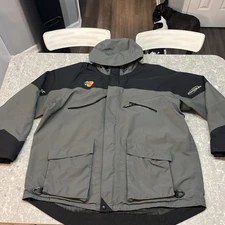 Bass Pro Gore Tex Jacket Mens 2XL Gray Pro Qualifier Full Zip Hood Fishing Coat