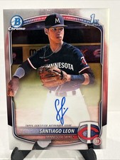 SANTIAGO LEON 2025 BOWMAN CHROME 1ST AUTOGRAPH MINNESOTA TWINS J AUTO Q3917