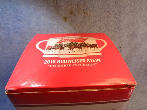 Vintage 2016 Budweiser Sammler Stein DEZEMBER EXKURSION Clydesdales Winterszene - Bild 13 von 16