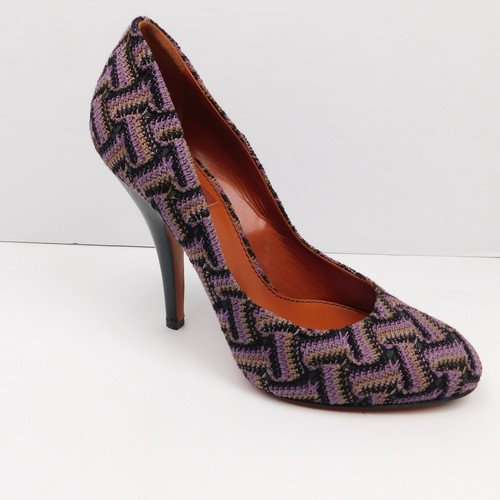 Missoni Knit Patent Leather Slip-On Pumps Heels 39.5 (CB13) - Picture 4 of 8