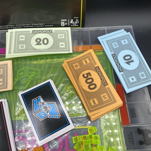 Monopoly Neon Pop Retro Edition Brettspiel komplett Verpackung beschädigt - Bild 8 von 17