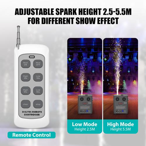 700W DMX Cold Spark Machine Indoor/Outdoor Firework Stage Wedding Party 5-16ft - Bild 17 von 30