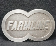 XB15140 VINTAGE 1970s  FARMLINE  FARMING AGRICULTURE COMPANY MENS BELT BUCKLE