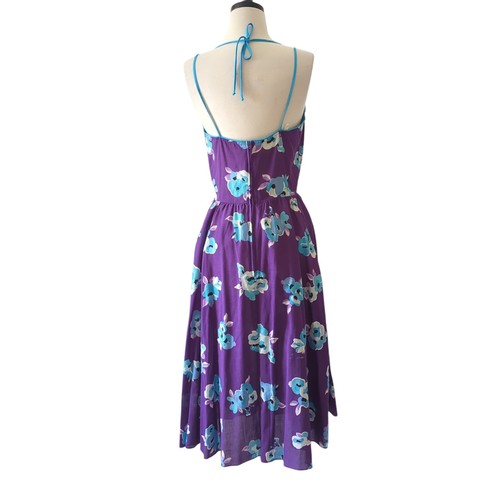 Vintage 60s 70s Dress Womens 11 M Purple Floral MCM Housewife Babydoll Frock - Picture 12 of 19