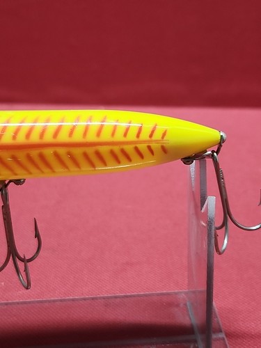 Original Heddon Zara Spook SEÑUELO DE PESCA "Amarillo/Rojo" Shore Minnow ¡Color RARO! - Imagen 8 de 11