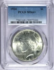 1924 PCGS MS64+ Peace Silver Dollar