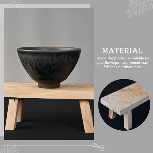 Paquete de 2 adornos de madera de ciprés acantilado taburete para niños pequeños para decoración pie madera - Imagen 10 de 12