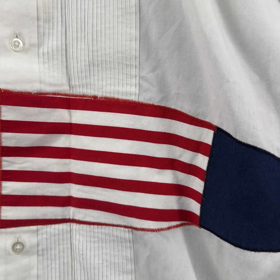 Camisa Esmoquin Vintage After Six Para Hombre Mediana Patriótica Bandera de Estados Unidos Estrellas Pajarita Años 90 Foto 3 de 4