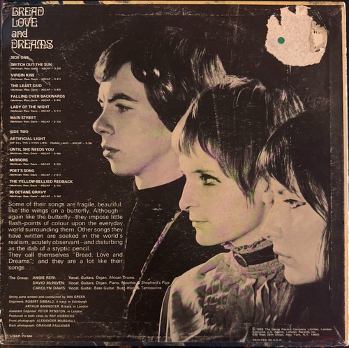 BREAD LOVE AND DREAMS Self Titled LP FOLK COUNTRY 1969 OG - Picture 2 of 4