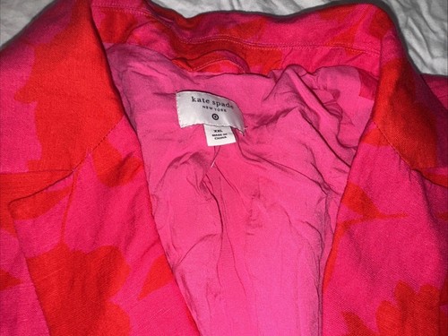 Kate Spade X Target Classic Rose Linen Blazer Floral Casual Preppy Jacket XXL - Picture 4 of 10
