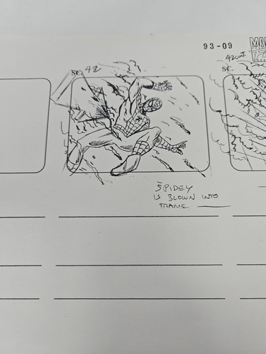 Spider Man 1994 Storyboard Producción Copia Página Marvel Films Spider Slayer Ep. - Imagen 3 de 4