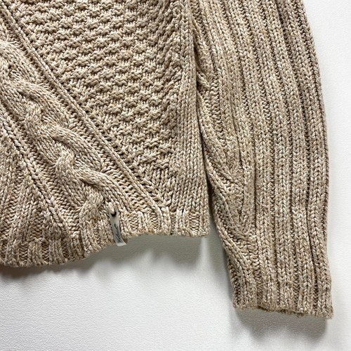 Woolrich Interlaken Marled-Yarn Cable Cardigan Sweater Womens Large Cotton Wool - Picture 7 of 15