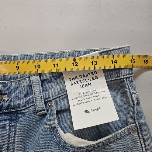 Neu mit Etikett Madewell 26 Jeans mit Darted Barrel Leg Knopf helle Waschung Denim lässig lässig - Bild 6 von 8