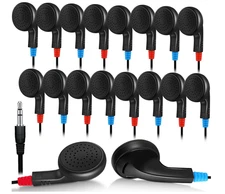 Kanayu 100 Pack Bulk Earbuds for Kids Students Classroom Ear Buds Class Set Head