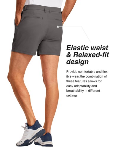 Men’s Dress Shorts 5 Inch Inseam Quick Dry Stretchy Waterproof Golf Casual Sh... - Picture 4 of 6