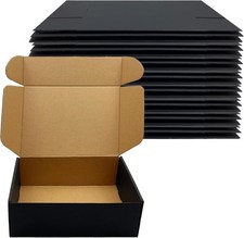 24 Pack 10x7x3 inch Black Shipping Boxes ，Cardboard Inches, 