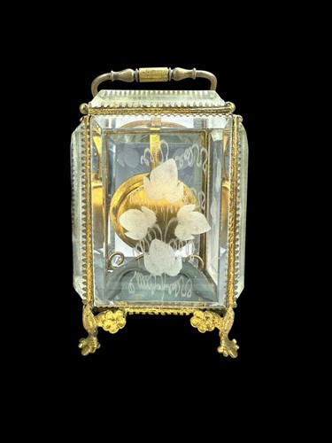 Antique Pocket Watch Hutch Holder Display Victorian Beveled Glass Ormolu Casket - Picture 8 of 17