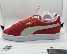 Puma Suede Classic XXI 21 Low Top Casual Shoe Red White 374915-02 Mens Size