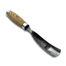 Hand-Forged Bent Gouge. Curved Carving Tool with Sheath. Gift for Husband.
