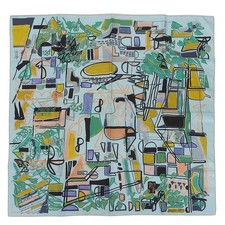  U Hermes Carre90 MODERNISME TROPCAL Tropical Modernism Scarf Silk Green Tone W