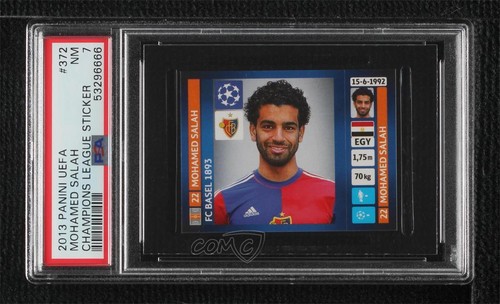 2013-14 Panini UEFA Champions League Album Sticker Mohamed Salah #372 PSA 7