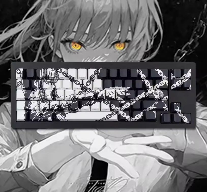 Makima Anime CHAINSAW MAN Anime Keycaps Cartoon 129 Keys PBT Keycap