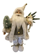 Glitzhome 18 in. H Christmas Santa Figurine, One Size, White
