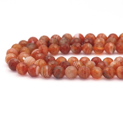 Ágata Botswana roja genuina, cuentas facetadas redondas de 6 mm/8 mm/10 mm, Sku#U1617 - Imagen 2 de 4