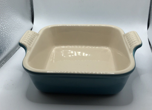 LE CREUSET Heratige Quadrat Steinzeug Pfanne mit Griffen 11-10 blau/lapis
