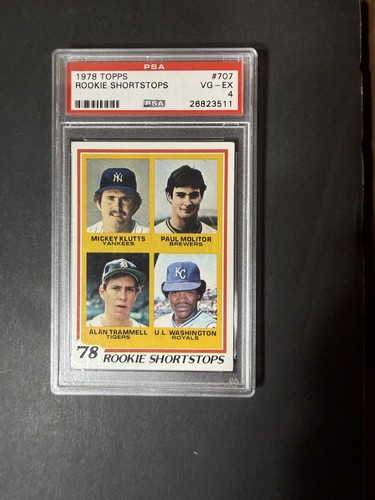 1978 Topps - Rookie Shortstops Paul Molitor, Alan Trammell, U.L. Washington #707 - Picture 1 of 2