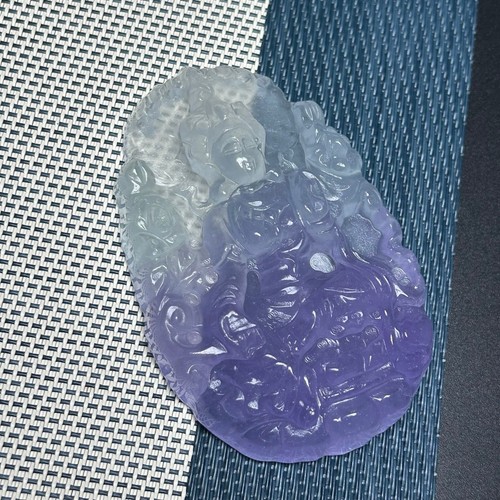 Certified Nature ice white Burmese jade Jadeite Carved Buddha Pendant&Necklaces - Picture 5 of 11