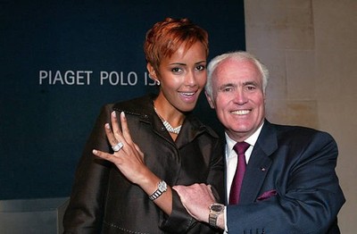 French model Sonia Rolland and Yves Piaget present the new Piaget - Old Photo