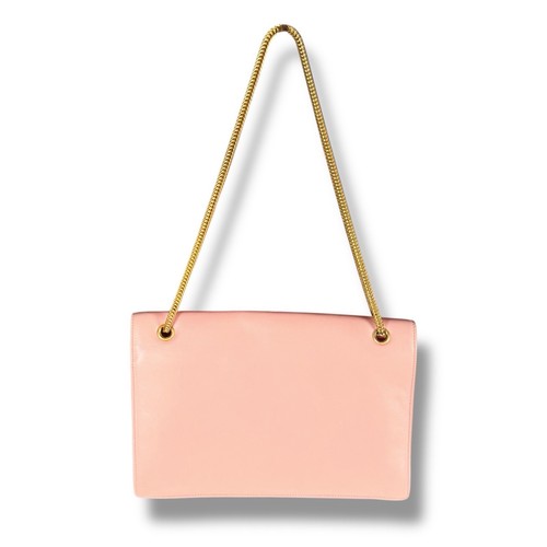 Bolso Betty mediano Saint Laurent cuero de becerro rubor pálido 2013 cadena dorada YSL - Imagen 3 de 20