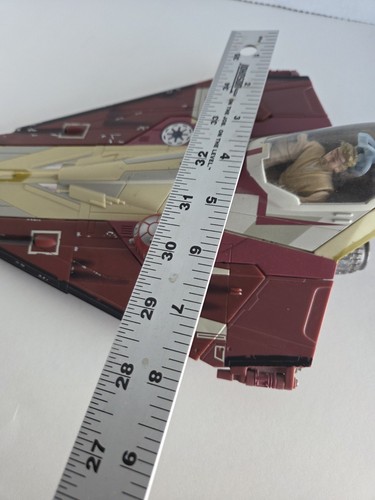 Star Wars Attack of the Clones Jedi Starfighter Hasbro 2001 With Obi-Wan Figure - Picture 13 of 19
