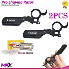 Finger Insert Handle Barber Shaving Razor Edge Cut Throat Beard Shavette Rasois