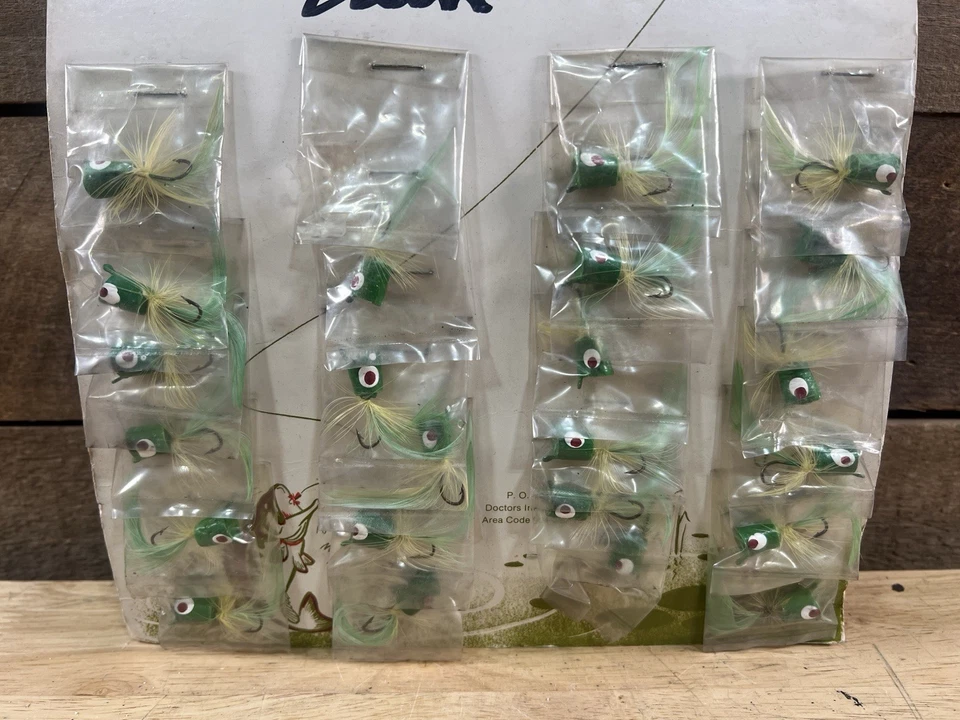 Vintage Lucky Day Kunstköder 23 Stück handgebunden Bachlauf getestet von Fischern grün - Bild 3 von 4