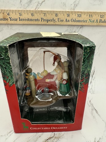 Weihnachtsmann im Bett Weihnachtsschmuck 1992 Vintage in OVP - Bild 8 von 9