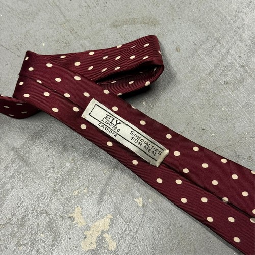 Cravats Ltd of London Tie 100% Silk Hand Made in England Polka Dot Red 4" - Picture 5 of 5