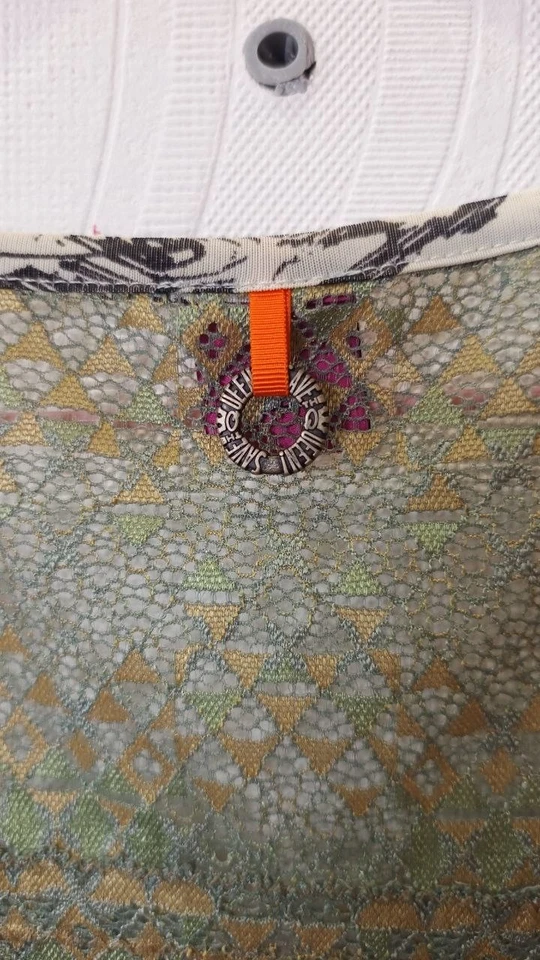 Camiseta sin mangas vintage Save The Queen y2k cuello en V floral encaje talla S M hecha en Italia Foto 4 de 4