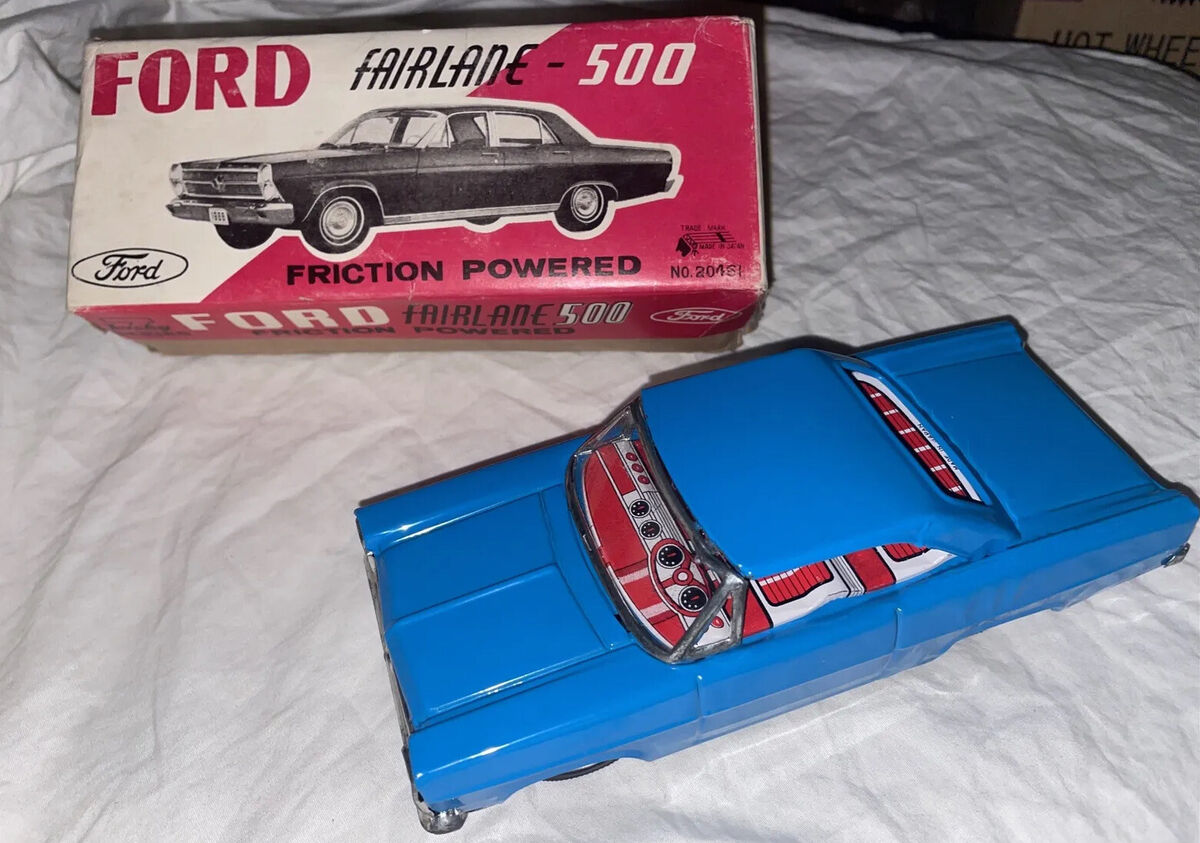 VINTAGE RARE JAPANESE TIN FRICTION 1960'S FORD FAIRLANE-500 VINTAGE RARE JAPANESE TIN FRICTION 1960'S FORD FAIRLANE-500
