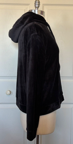 Lou & Grey Damen schwarzer Pullover Velours Kordelzug Hoodie weich Lounge Medium neu mit Etikett - Bild 3 von 8