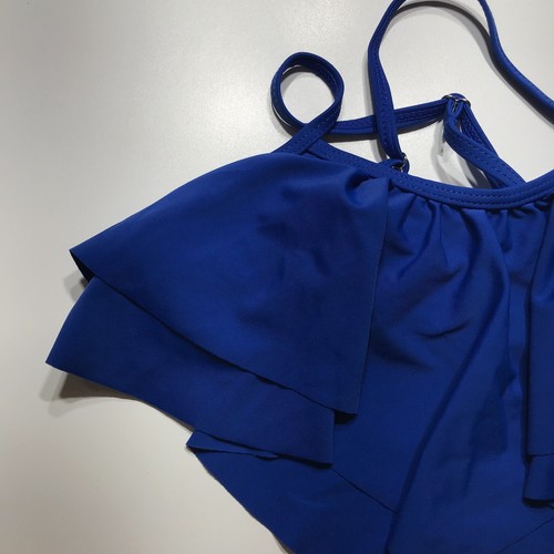 NEW Ruffled Swim Top Adjustable Straps Bikini Swimwear Girls Size 128/8-10 Years - Picture 1 of 11