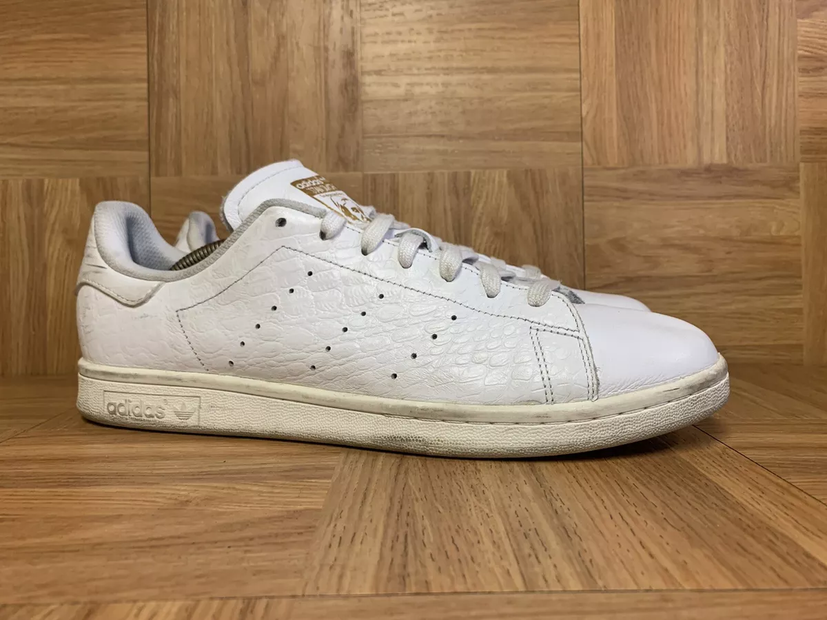 Schots afvoer gekruld RARE🔥 Adidas Stan Smith White Gold Metallic Leather Men&#039;s Sz 10.5 Croc  Snake | eBay