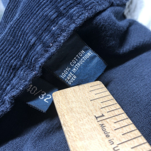 Vintage Polo Ralph Lauren Cordhose Herren 38 x 30 dunkelblau Freizeit flache Vorderseite - Bild 7 von 15