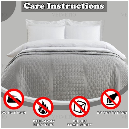 Reversible Quilted Bedspread Comforter Throw Double Size Soft Bedding Sofa Cover - Picture 15 of 138